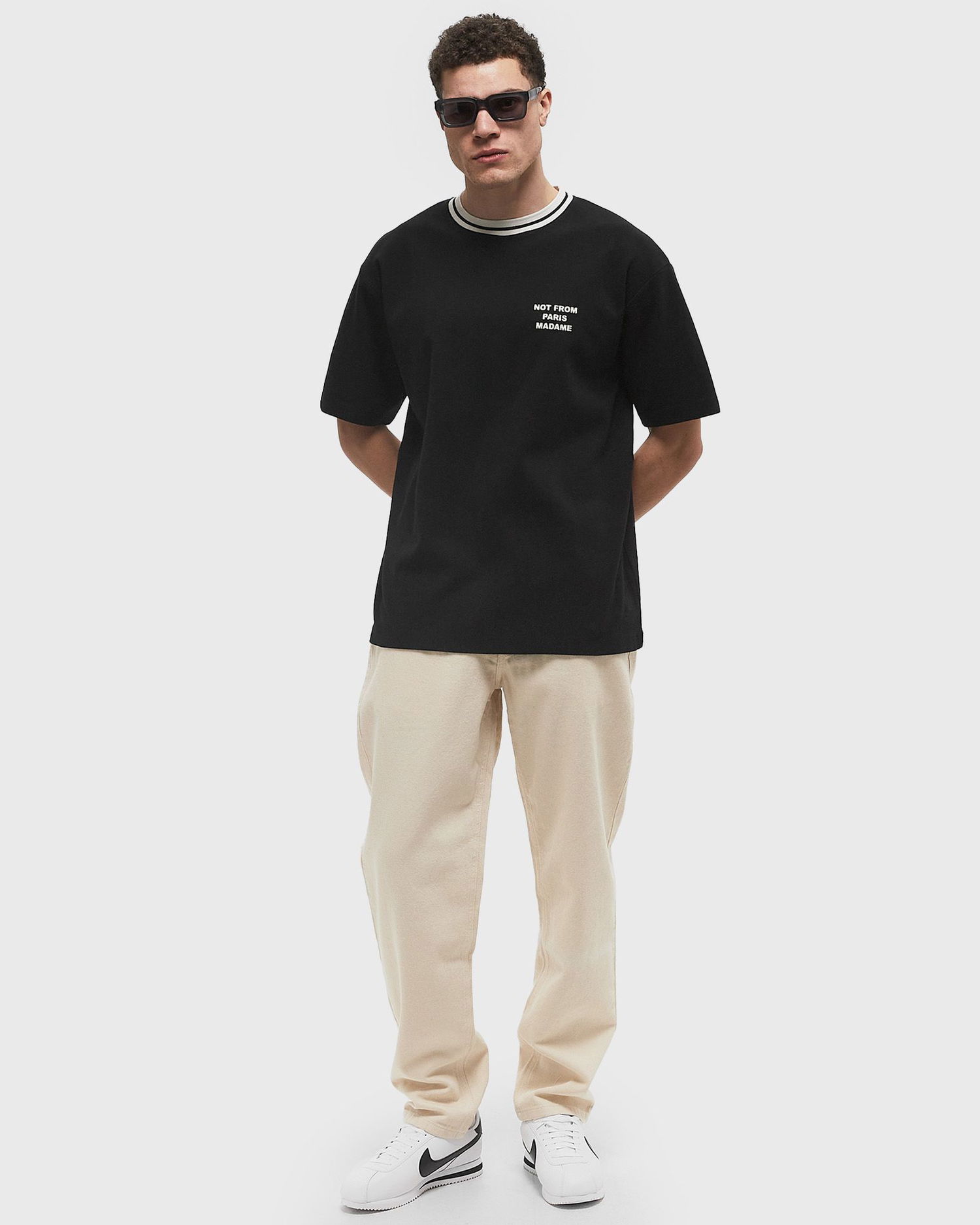 Tričko Drôle de Monsieur Drôle de Monsieur Le Sport Slogan T-Shirt XXL Čierna | F-TS189-CO002-BL, 1