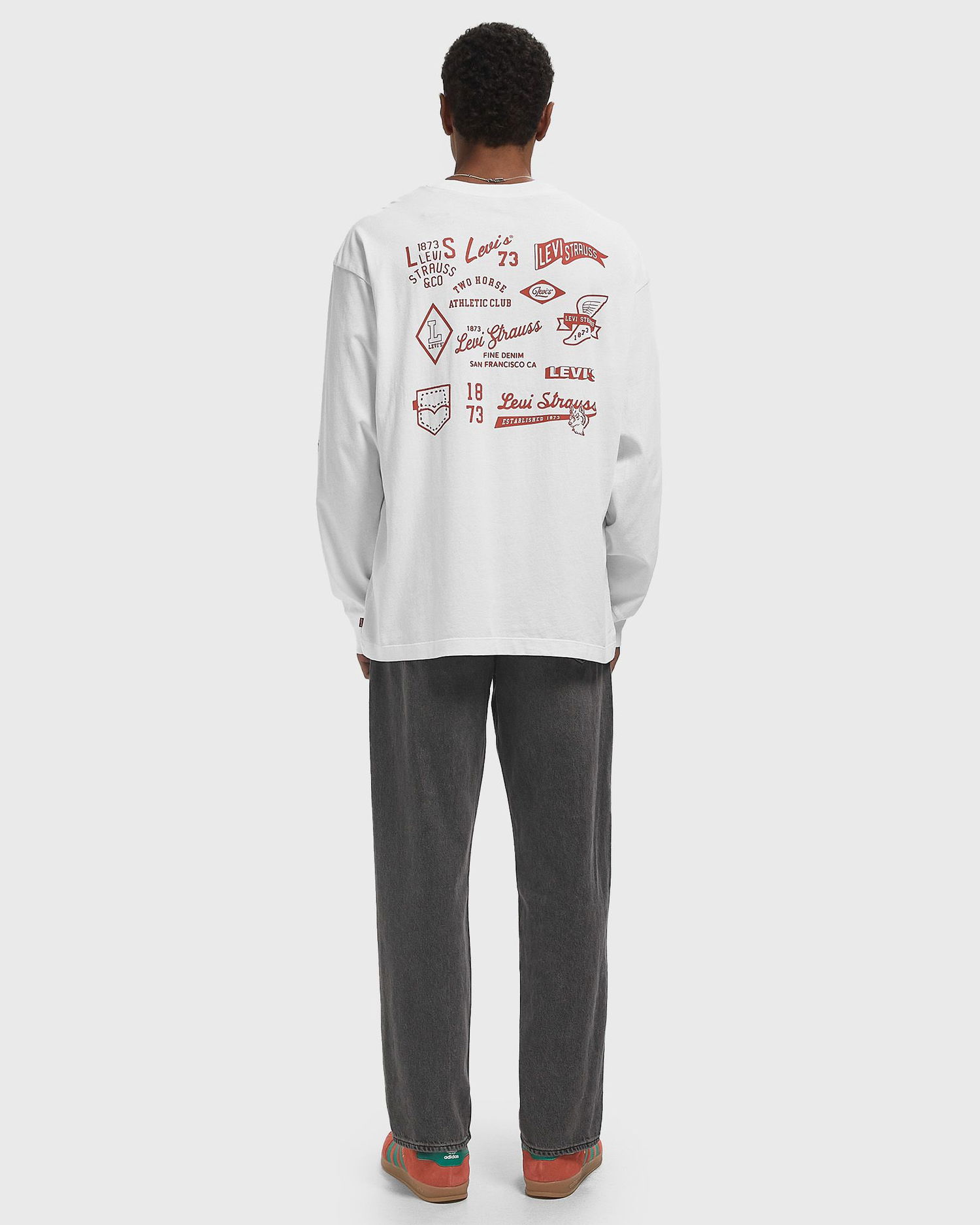 Tričko Levi's Long-Sleeve Two Horse Athletic Club Graphic T-Shirt Biela | A6145-0086, 1