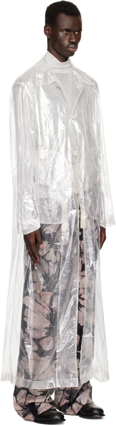 Pláštenka Dries Van Noten Dries Van Noten Transparent Nylon Long Coat Biela | 251-020213-1257, 1