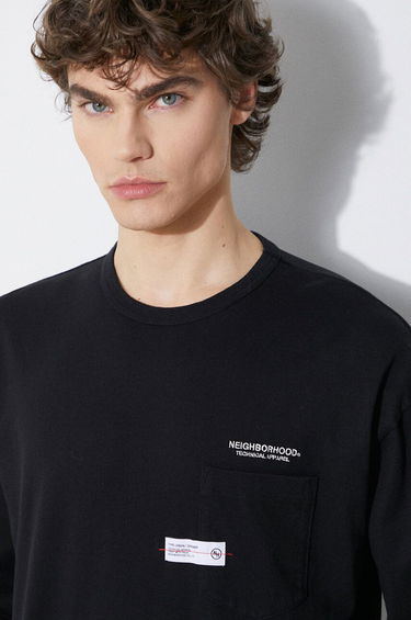 Tričko Neighborhood NEIGHBORHOOD Classic-P Crewneck Long Sleeve T-Shirt Čierna | 241FPNH.CSM05, 4