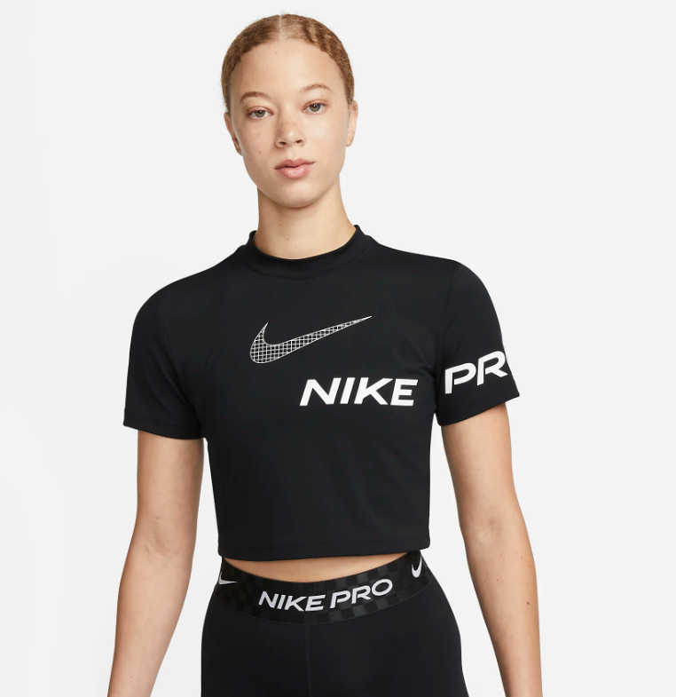 Crop Top Nike Pro Dri-FIT Cropped Graphic Top Čierna | DX0078-010, 0