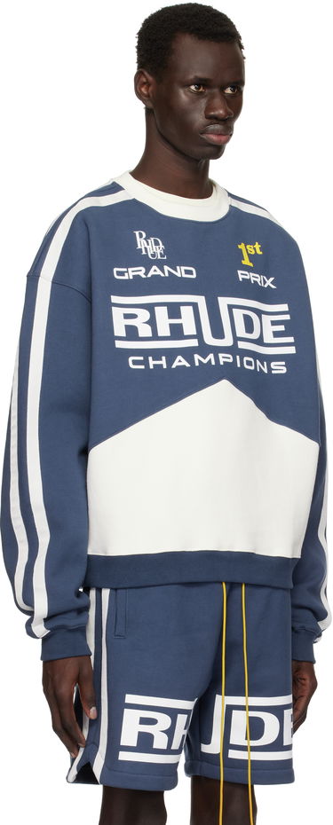 Mikina Rhude Rhude Champions Crewneck Sweatshirt Modrá | RHPS25ST06012, 1