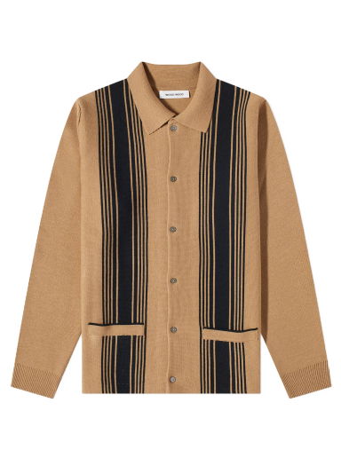 Sveter WOOD WOOD Chester Stripe Cardigan Hnedá | 12315506-4649-2504