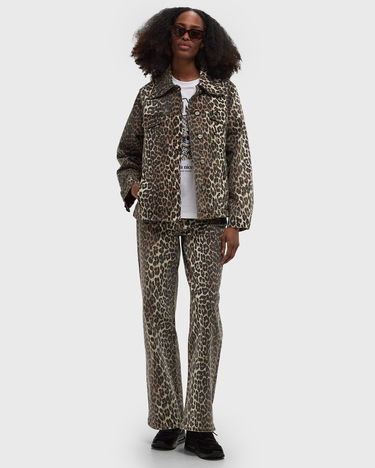 Bunda GANNI Leopard Print Denim Šedá | J1581, 1