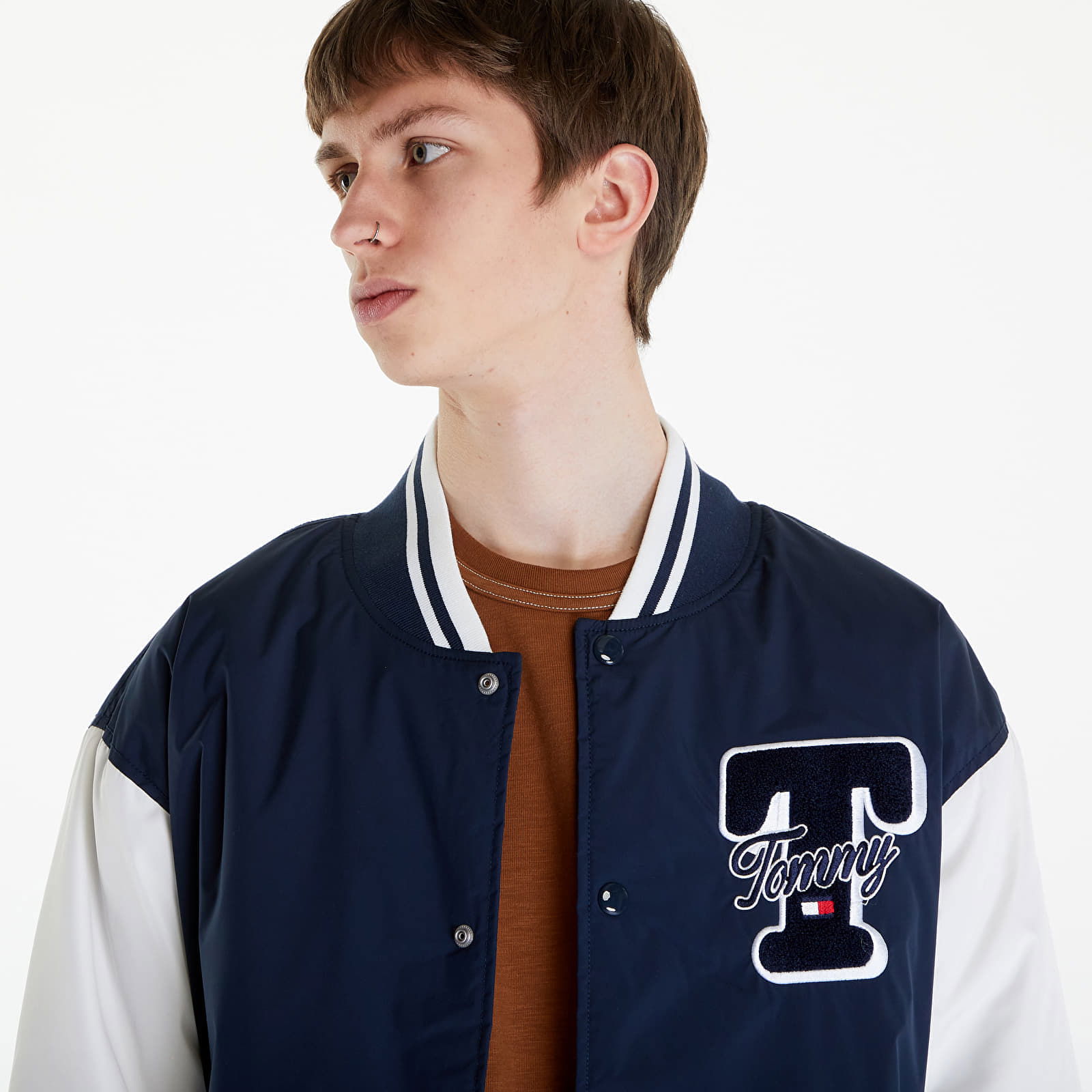 Colorblock Varsity Jacket Blue