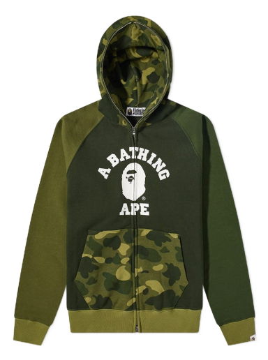 Mikina BAPE A Bathing Ape Color Camo Relaxed Fit Full Zip Hoody Zelené | 001ZPI801008M-GRN