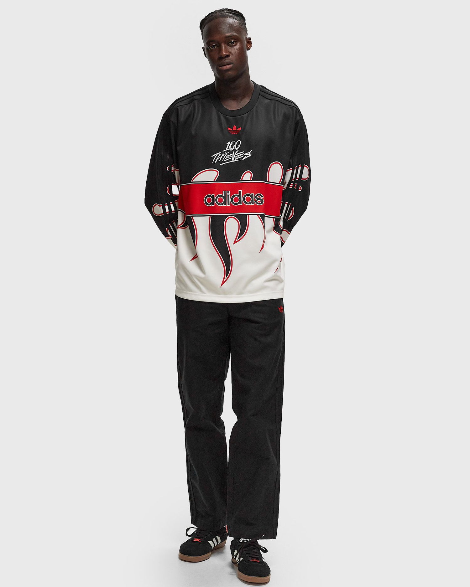 Tričko adidas Originals 100 Thieves Multicolor Longsleeve Shirt XXL Biela | JD8174, 1