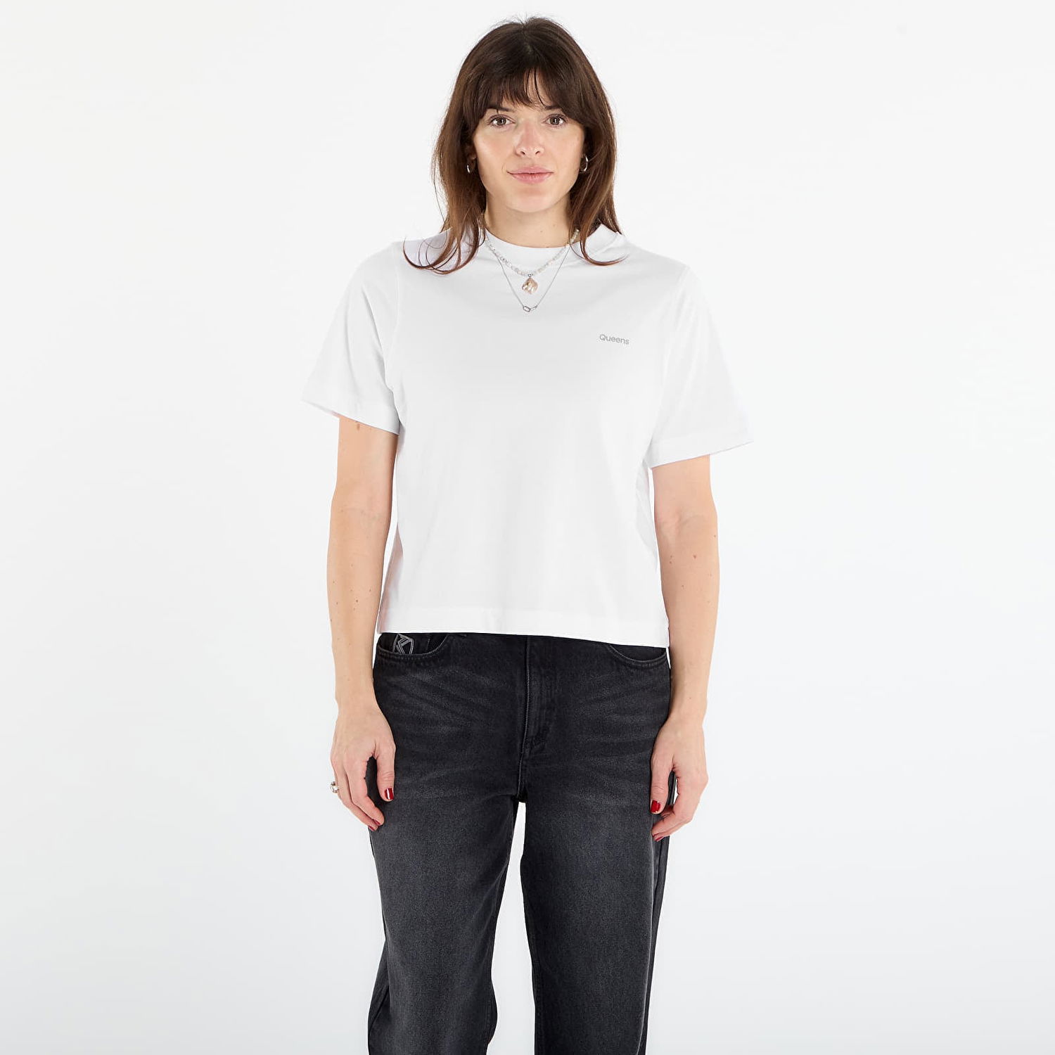 Tričko Queens Queens Essential T-Shirt With Contrast Print 3-Pack Biela | QNS_084, 0