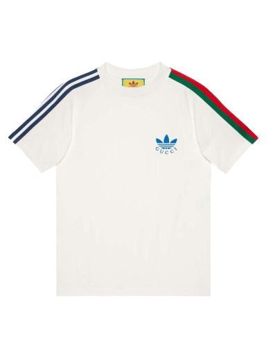 Tričko Gucci adidas x Trefoil Print T-Shirt Biela | 692114 XJEK5 9280