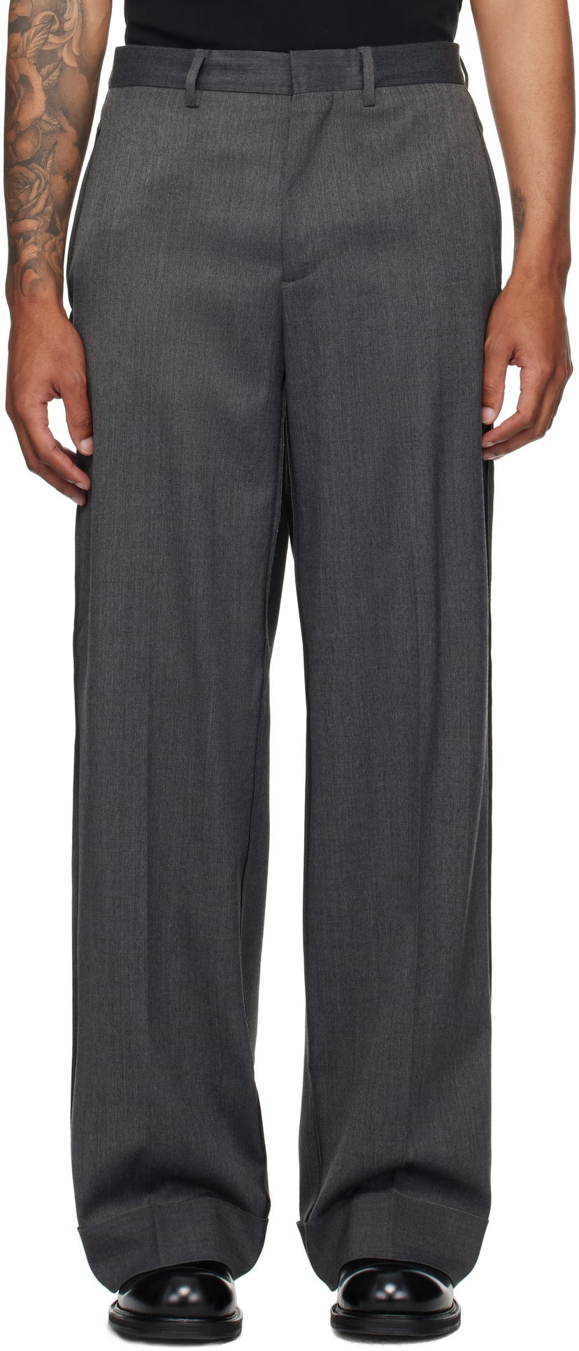 Nohavice Maison Margiela MM6 Maison Margiela Rolled Cuff Trousers Šedá | SH0KA0047 S47848