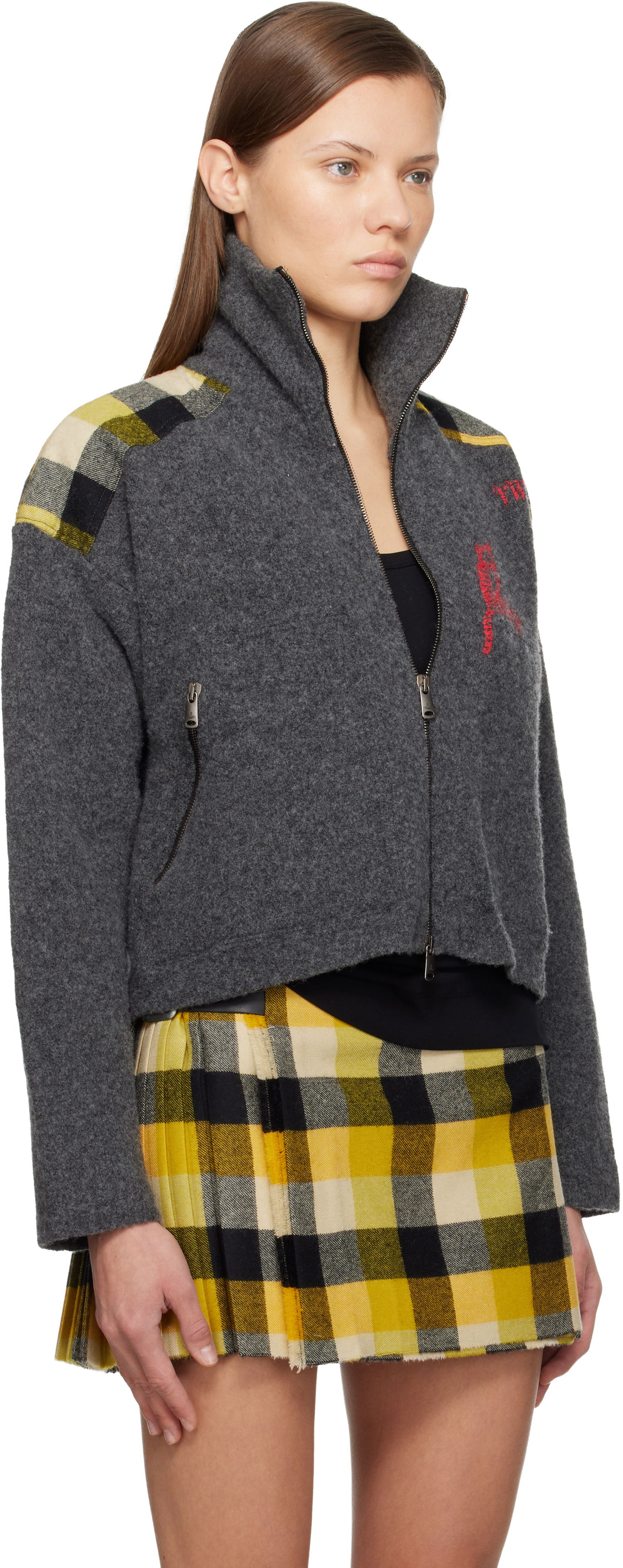 Bunda Vivienne Westwood Vivienne Westwood Logo Plaid-Panel Zip-Up Jacket Rôznofarebný | 1803006Z-Y0042-, 1