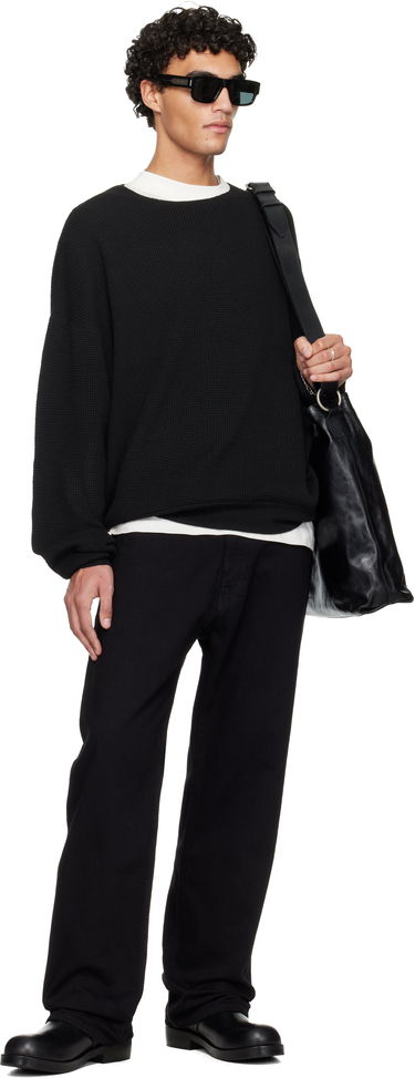 Sveter Fear of God ESSENTIALS Holiday Waffle Crewneck 90s Sweater Čierna | 192HO256161F, 3