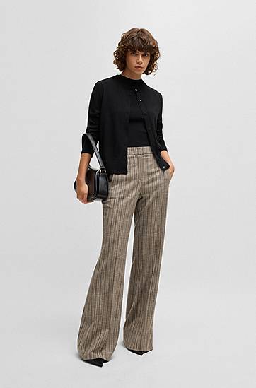 Sveter BOSS Merino Wool Button Cardigan Čierna | 50492552, 1