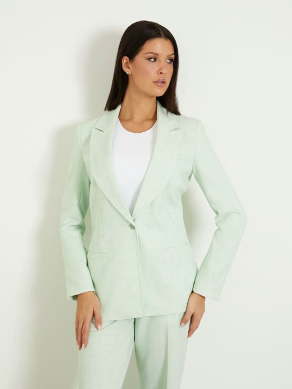 Bunda GUESS Single-Breasted Blazer Zelené | W4GN39WG4P2, 0