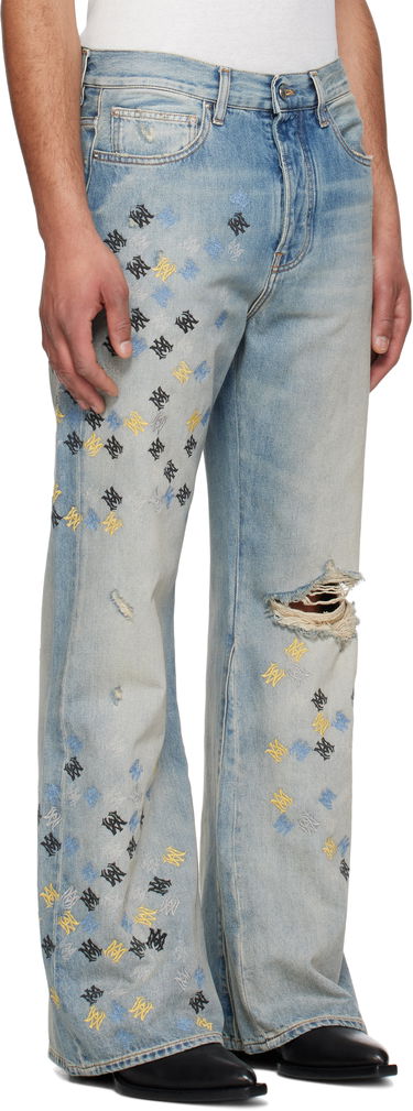 Džínsy AMIRI AMIRI MA Quad Embroidered Flare Jeans Modrá | AMDNFR1015, 1
