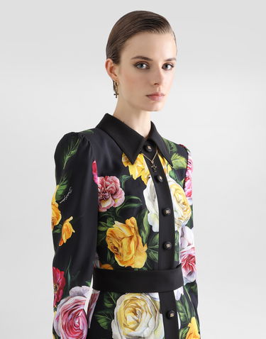 Šaty Dolce & Gabbana Dolce & Gabbana Peony and Rose Print Cady Shirt Dress Rôznofarebný | F6TLDTFSRPHHN5IY, 3