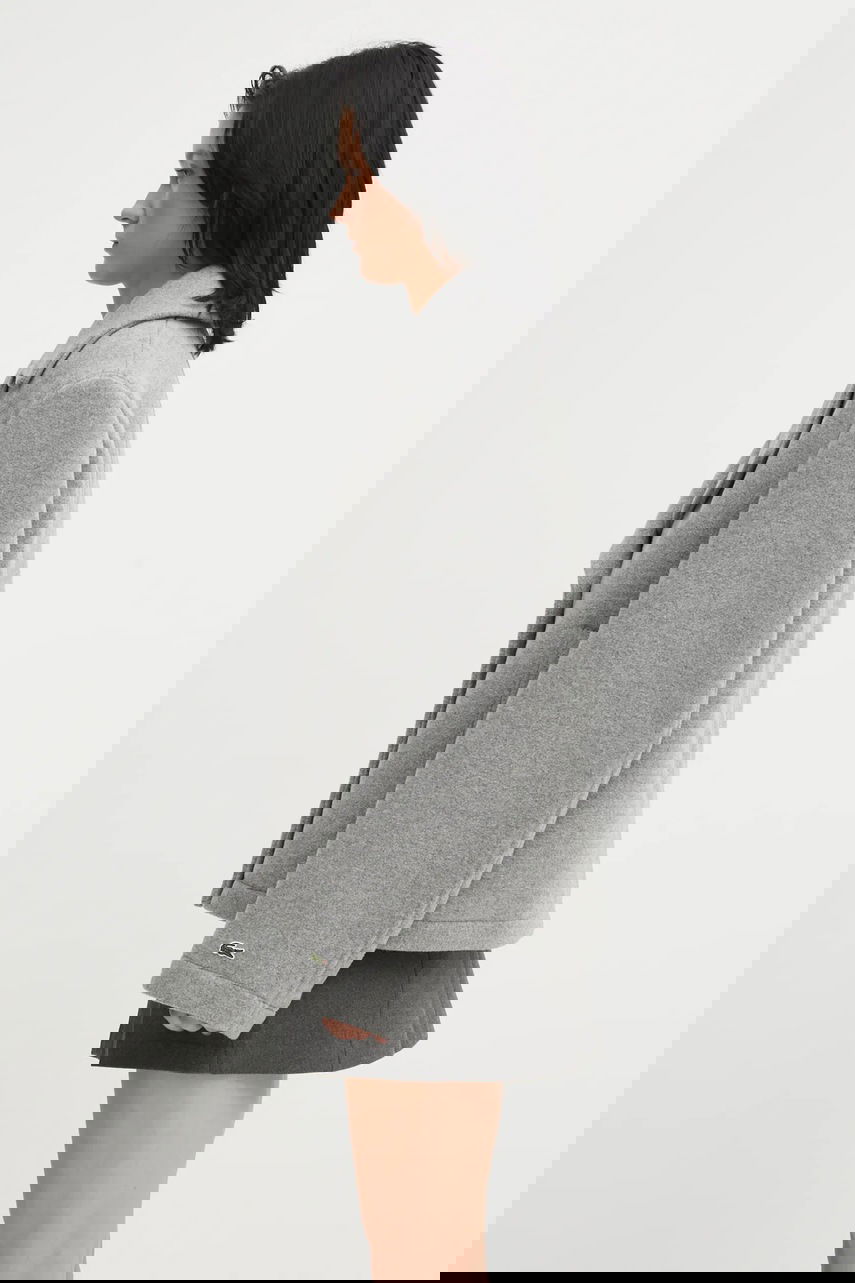 Kabáty Lacoste Wool Blend Cropped Peacoat Šedá | BF5309, 1