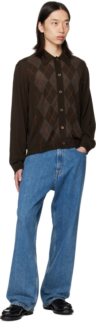 Sveter OUR LEGACY Our Legacy Evening Argyle Cardigan Hnedá | M4253EP, 3
