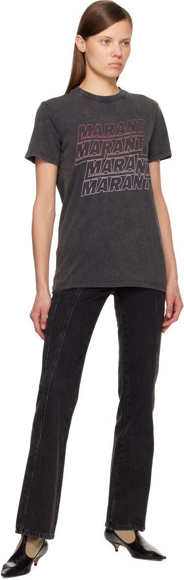 Tričko Isabel Marant Étoile Etoile Zoeline Faded Graphic Logo T-Shirt Šedá | TS0147FA-B1N09E, 3