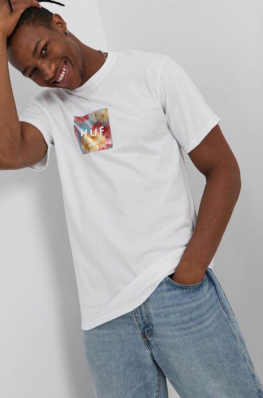 Tričko HUF Foil Flower Box Logo T-Shirt Biela | ts01425, 0