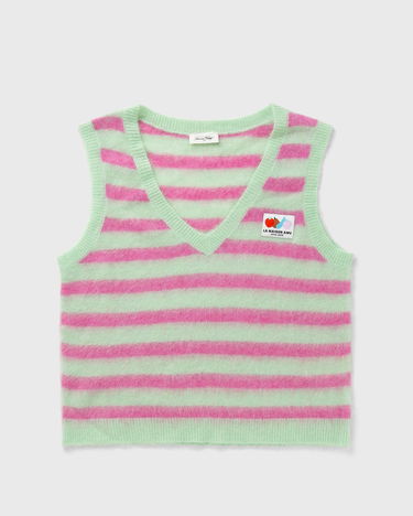 Sveter American Vintage American Vintage Nenybay Striped Knit Vest Zelené | NEN18AE25-HIBISCUS-RAYE-AMANDE, 0