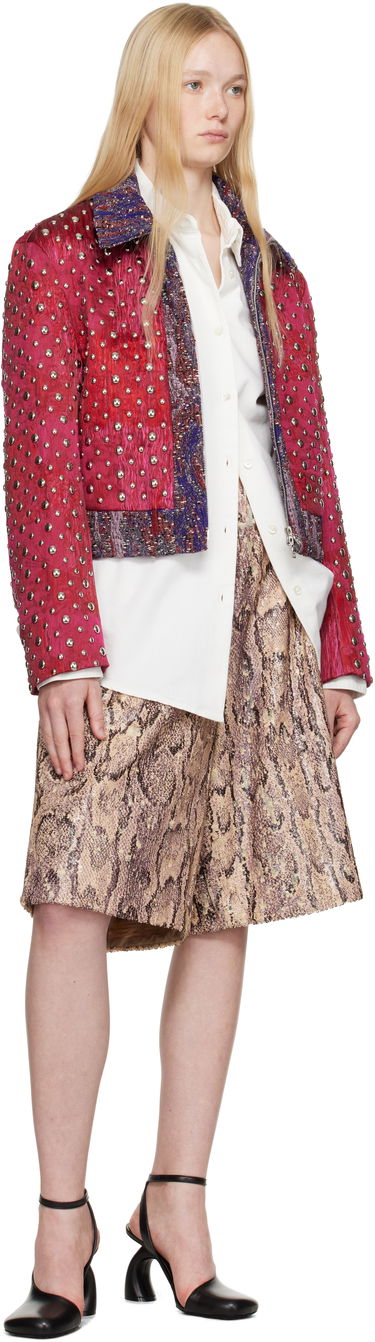 Šortky Dries Van Noten Dries Van Noten Sequinned Shorts Béžová | 251-010942-1483, 3