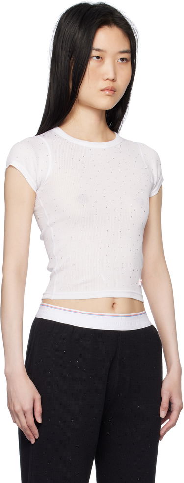 Tričko Alexander Wang White Crystal Hotfix Short Sleeve T-shirt Biela | WL002T, 1