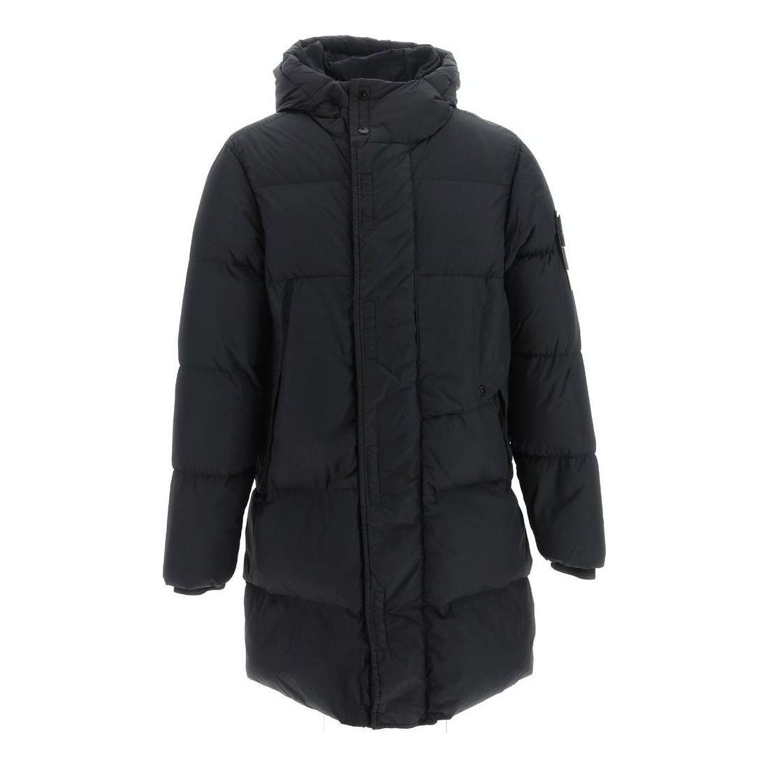 Prešívaná bunda Stone Island Hooded Down Long Jacket Čierna | 791570323-V0029, 0