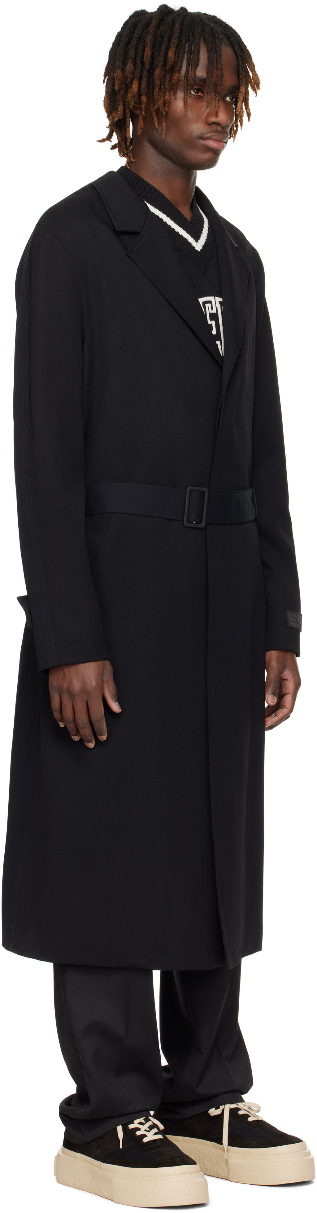 Kabáty Maison Margiela MM6 Maison Margiela Wool & Cotton Gabardine Trench Coat Čierna | SH0AA0009 MTN039, 1