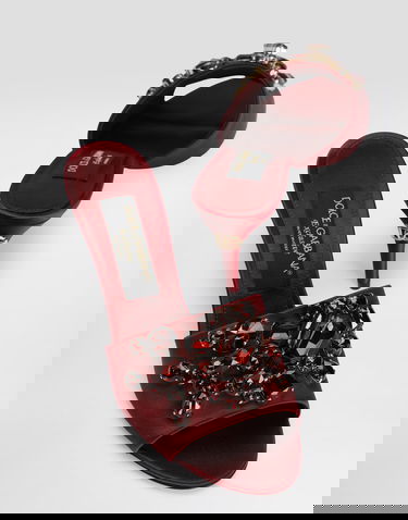 Tenisky a topánky Dolce & Gabbana Satin Mules With Gemstone Embellishment Červená | CR1825C9S4680305, 3