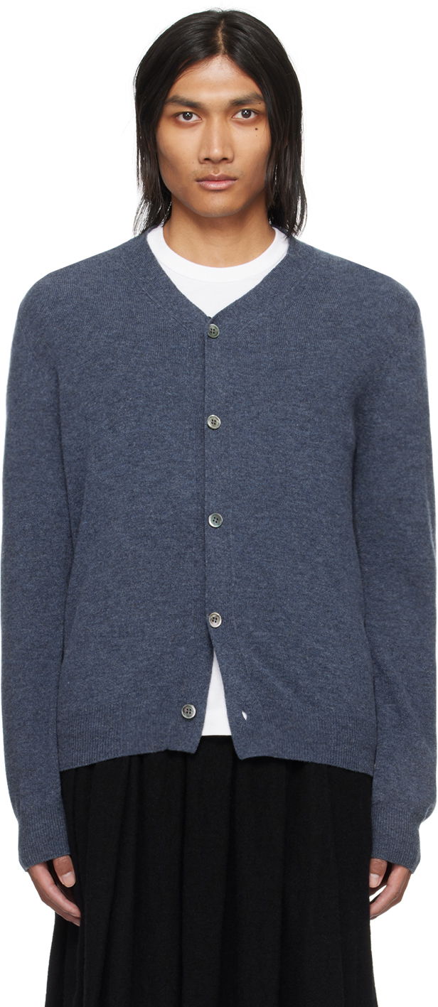 Sveter Comme des Garçons Heart Patch Cardigan Navy | P1N092