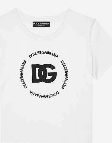 Tričko Dolce & Gabbana Jersey T-shirt With Dg Logo Biela | F8T00ZGDB5UW0800, 2