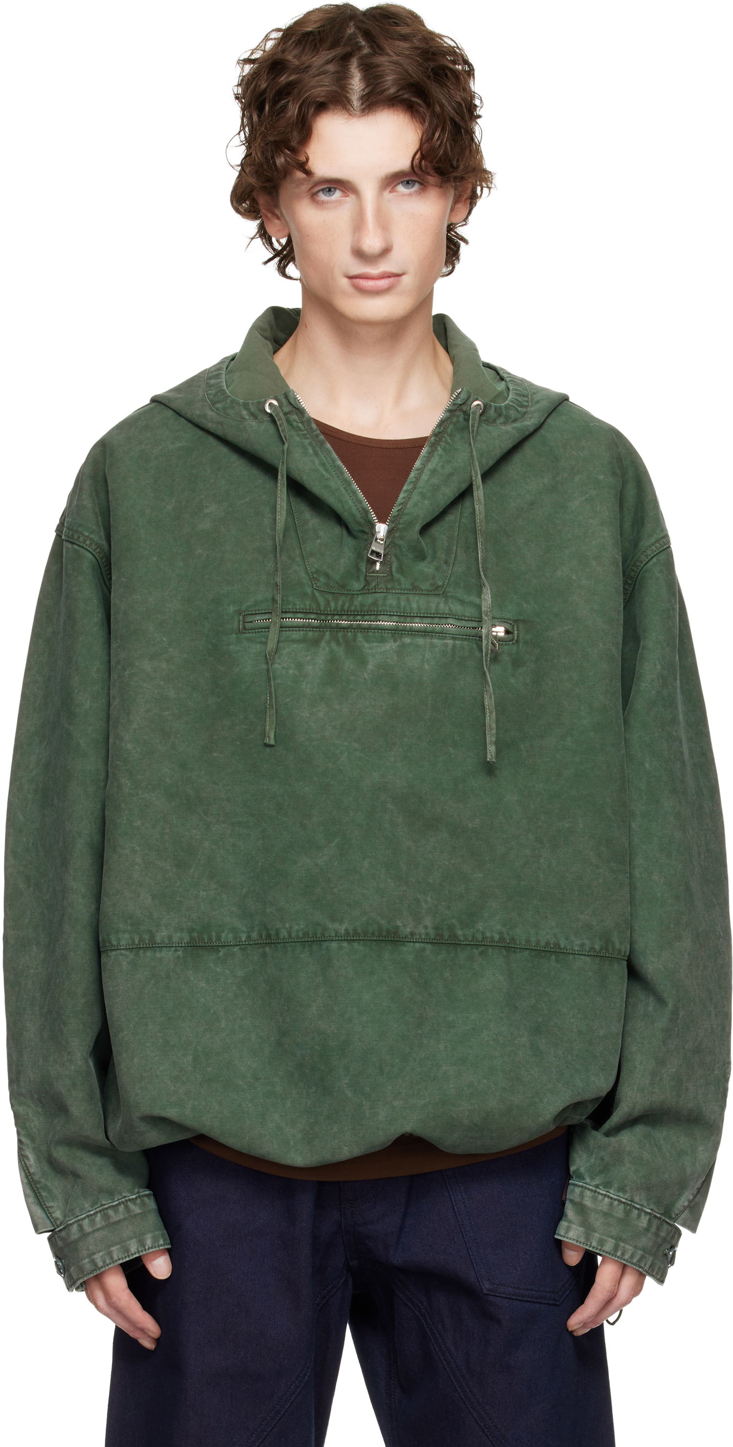 Bunda JW Anderson JW Anderson Garment-Dyed Anorak Jacket Zelené | JK0397-PG1600, 0