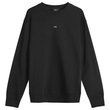 Mikina A.P.C. Micro Logo Crew Sweat Čierna | COHBX-H27910-TZC, 0