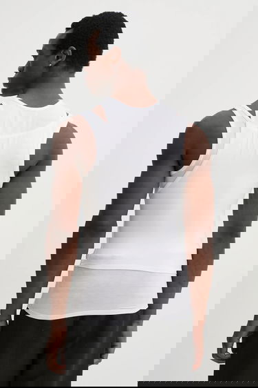 Tielko HELIOT EMIL Heliot Emil Cut-Out Layered Tank Top Biela | SS25.M.09.130.WHT02, 2