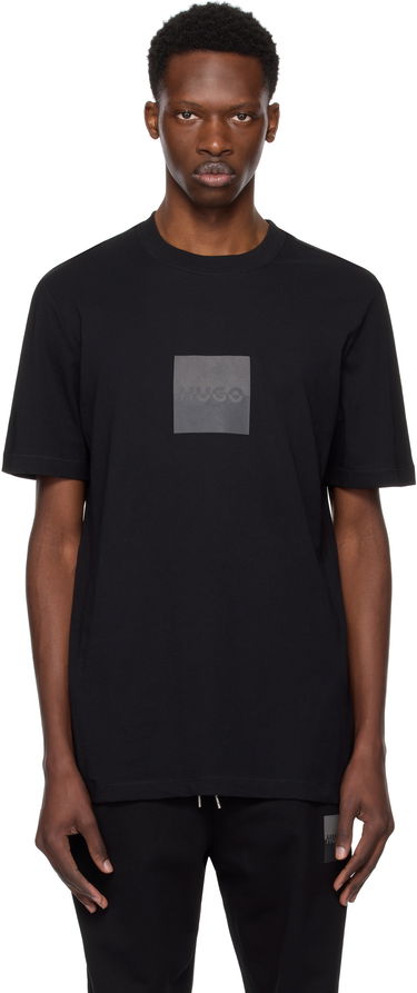 Tričko BOSS Hugo Cotton Jersey Split Logo T-Shirt Čierna | 50542784, 0