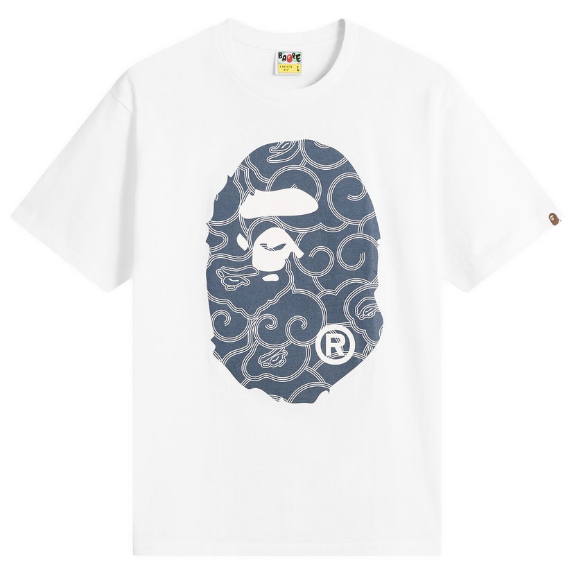 Tričko BAPE Japanese Cloud Camo Big Ape Head T-Shirt Biela | 001TEL801045M-WHT