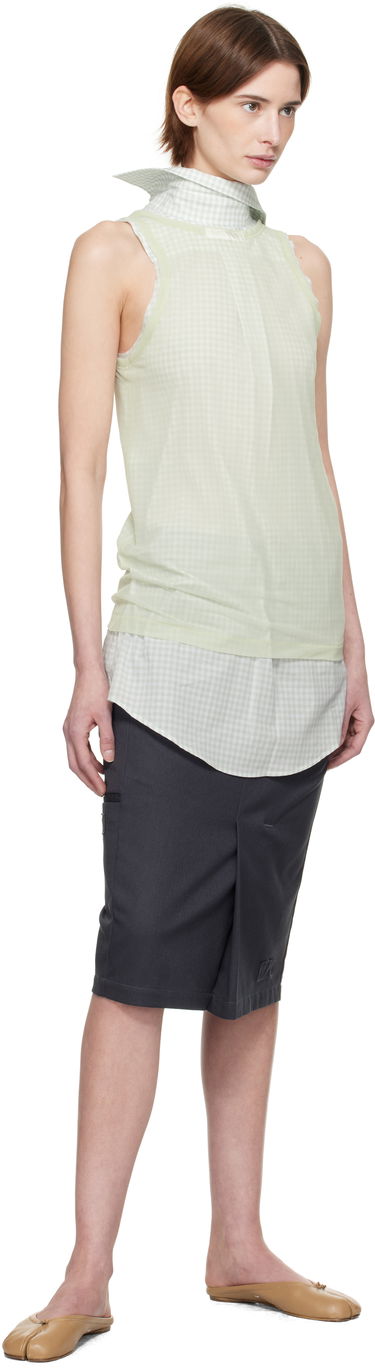 Tielko Maison Margiela Maison Margiela Back To Front Check Sleeveless Top Zelené | S51NL0046 MTJ024, 3