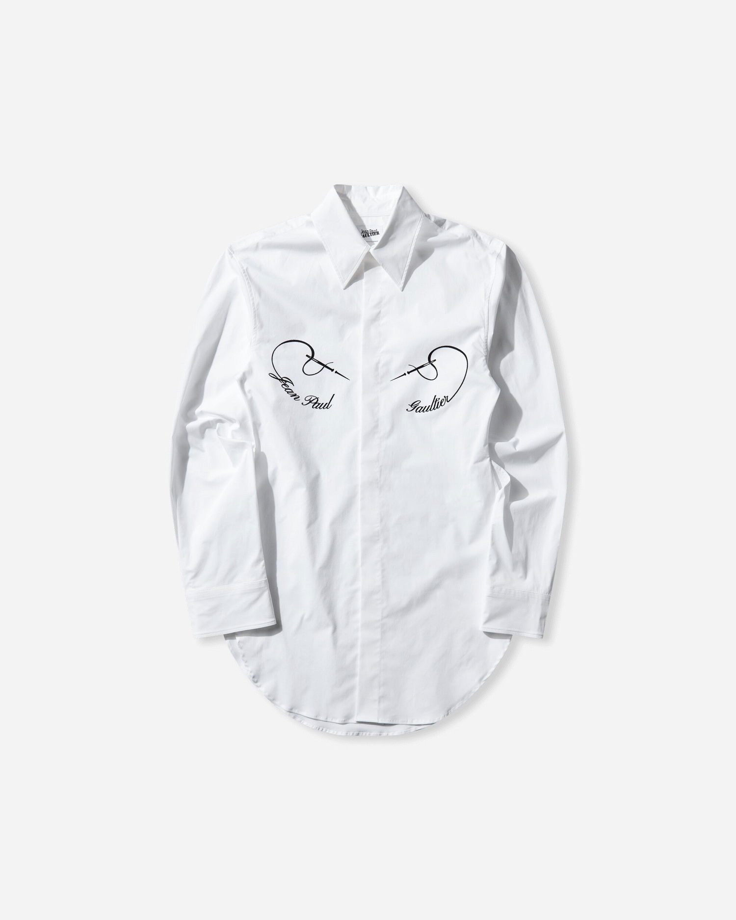 Košeľa Jean Paul Gaultier Jean Paul Gaultier Signature Graphic Oversized Shirt Biela | 26-01-W-ST050-C071 0100, 0