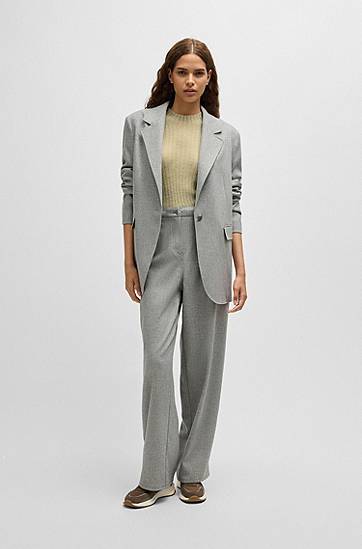 Sveter BOSS Slim Fit Wool Blend Ribbed Sweater Zelené | 50519155, 1