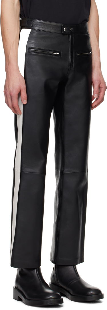 Nohavice Courrèges Courrèges Contrast Band Biker Leather Pants Čierna | 324LPA245CV0005, 1