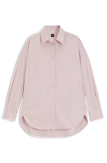 Košeľa BOSS Oversized Cotton Poplin Blouse Ružová | 50543546, 0