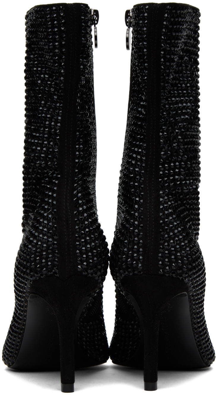 Starostlivosť o obuv Stella McCartney Stella McCartney Iconic Crystal-Embellished Pointed-Toe Boots Čierna | 810276E00059, 1