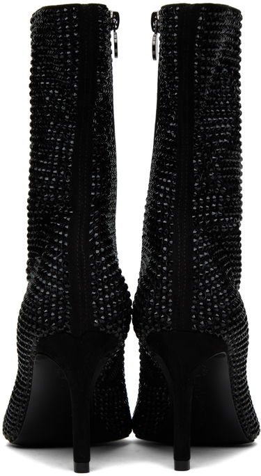Starostlivosť o obuv Stella McCartney Stella McCartney Iconic Crystal-Embellished Pointed-Toe Boots Čierna | 810276E00059, 1