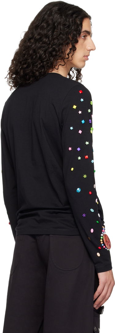 Tričko Chopova Lowena Night Defunct Long Sleeve Beaded Jersey T-shirt Čierna | 2325M, 2