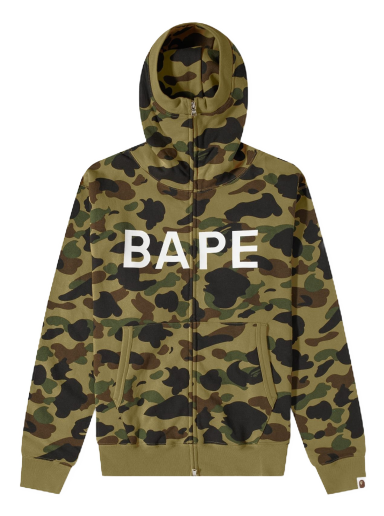 Mikina BAPE 1St Camo Balaclava Full Zip Hoody Green Zelené | 001ZPJ301012M-GRN