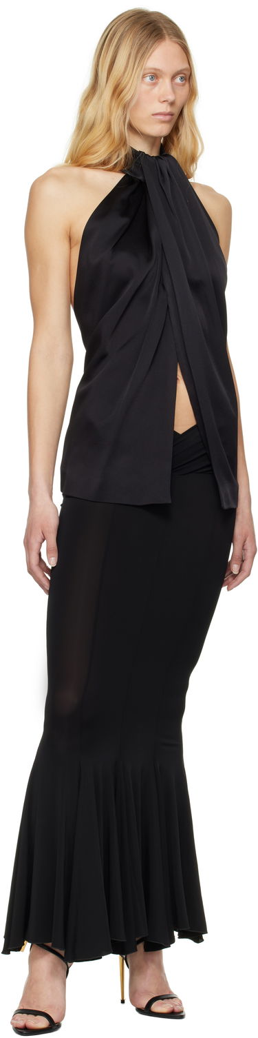 Tielko Stella McCartney Stella McCartney Envers Satin Halterneck Tank Top Čierna | 6T02383FU302, 3