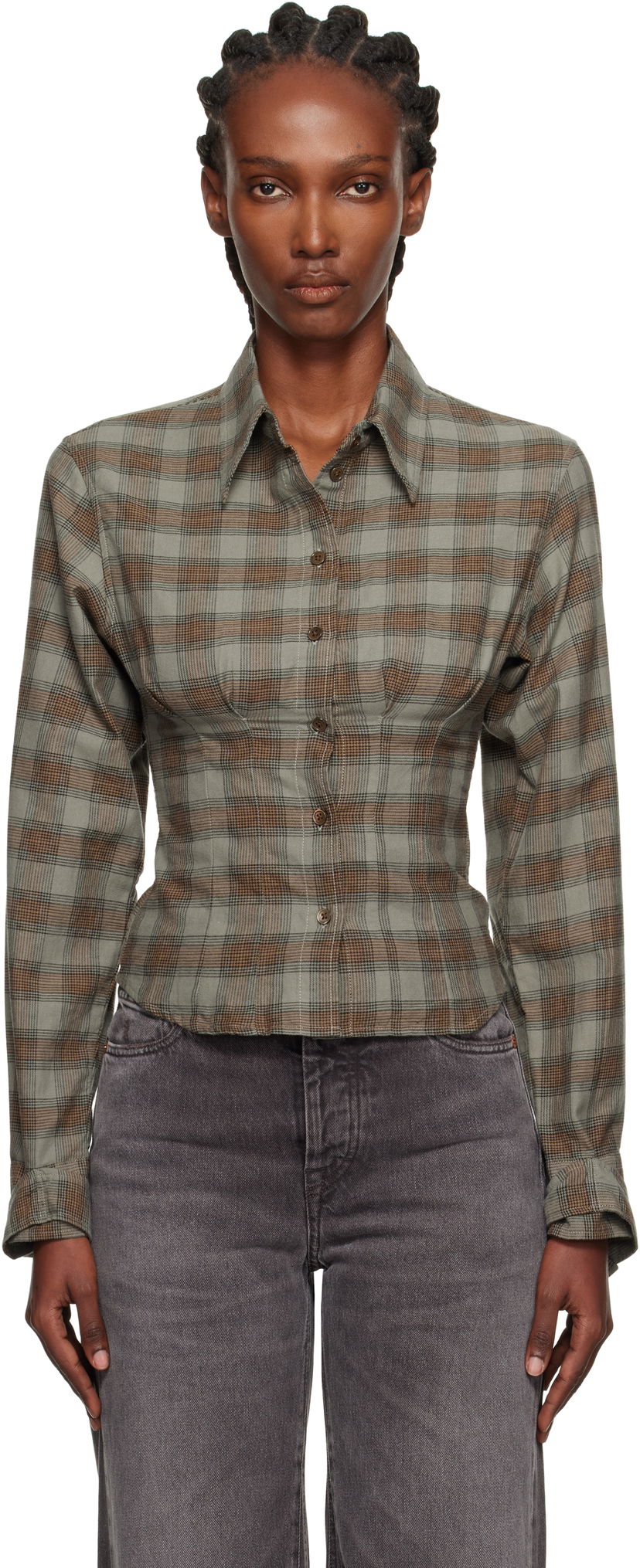 Košeľa OUR LEGACY Our Legacy Envelop Plaid Shirt Zelené | W4252EI