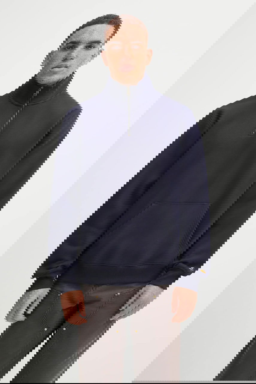 Mikina Carhartt WIP Chase Quarter-Zip Pullover Sweatshirt with Kangaroo Pocket Navy | I033665.00HXX, 0