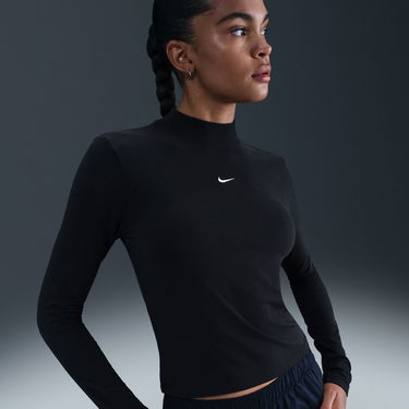 Tričko Nike Sportswear Chill Knit Slim Long-Sleeve Mock-Neck Tee Čierna | HV5027-011, 3